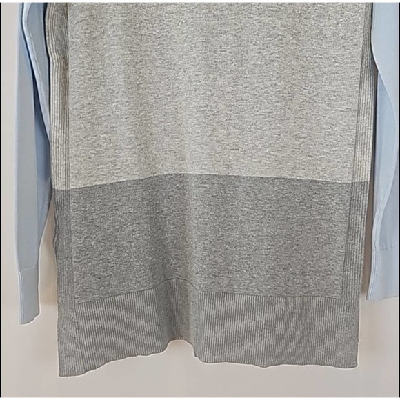 LAND'S End V-Neck Color Block CottonLong Sleeve Tunic Sweater SizeXSmall - Picture 5 of 6